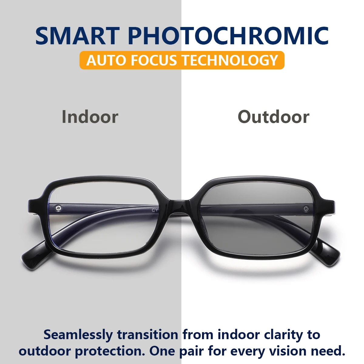 1 Pair of Men's Full-Frame Rectangular Photochromic Glasses, Classic, Stylish, Simple, Versatile, and Fashionable Men's Glasses, Suitable for Workplace Commuting, Self-Driving Trips, and Short-Distance Outings