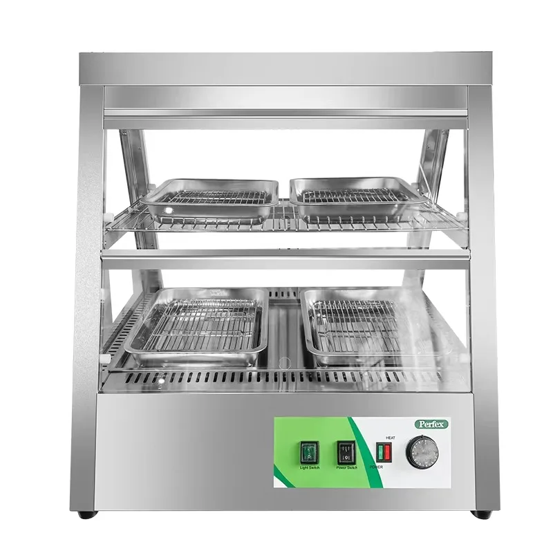 2-Tier Commercial Fast Food Warmer Cabinet  Perfex FW2X2 Stainless Steel Food Heat Preservation Cabinet