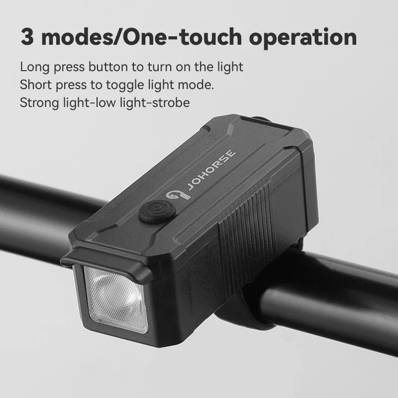 2 In1 Waterproof USB Rechargeable Light With Horn 80lm Loud Flashlight Bicycle Cycling With Front Light Horn COB