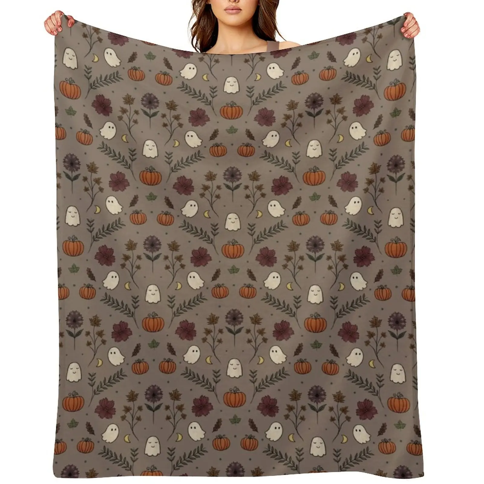

Spooky Harvest (Taupe) Throw Blanket Luxury Brand Sleeping Bag Soft Beds Nap Blankets
