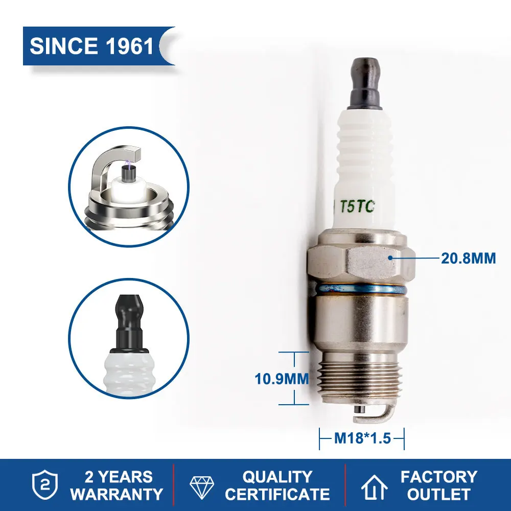 4-8PCS Solid Terminal Spark Plugs TORCH T5TC Replacement for Candles AP5FS(2610) Denso MA16PR-U MA16P-U TOYOTA 90098-16145