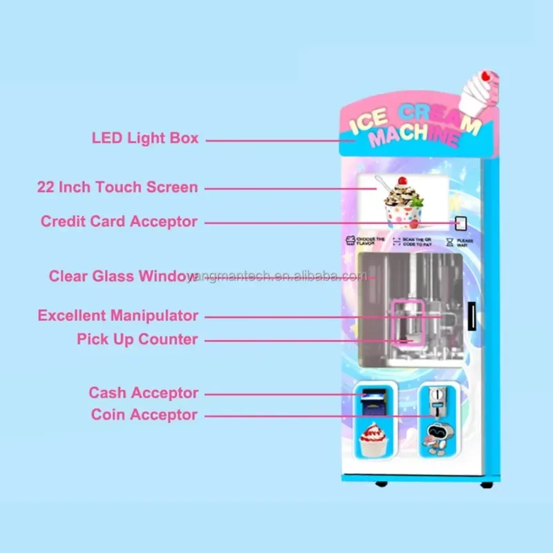 Fully Automatic Ice Cream  Vending Machine for Business Self-Service Commercial Ice Cream Machine