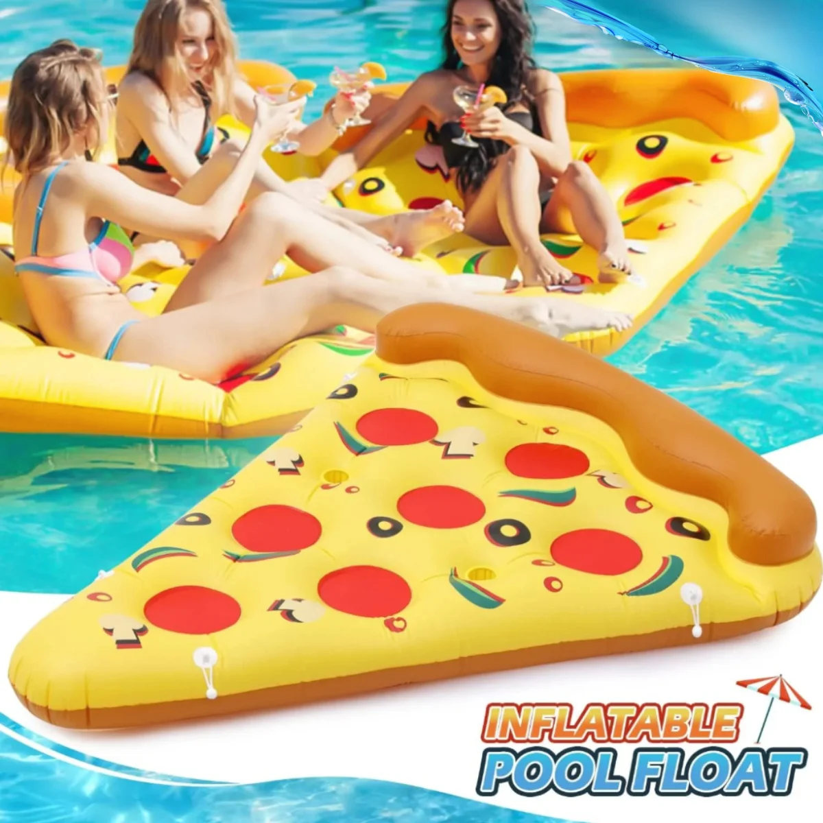 Flotador de piscina para adultos, flotadores gigantes inflables, rebanadas de Pizza, balsas de lago, flotador de natación, paseo en la playa de verano, diversión con agua para fiestas