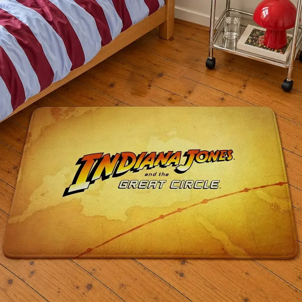 Game Indiana Jones and The Great Circle Whip Floor Mat Soft Flannel Entrance Doormat Non-Slip Washable Rug for BedroomHome Decor