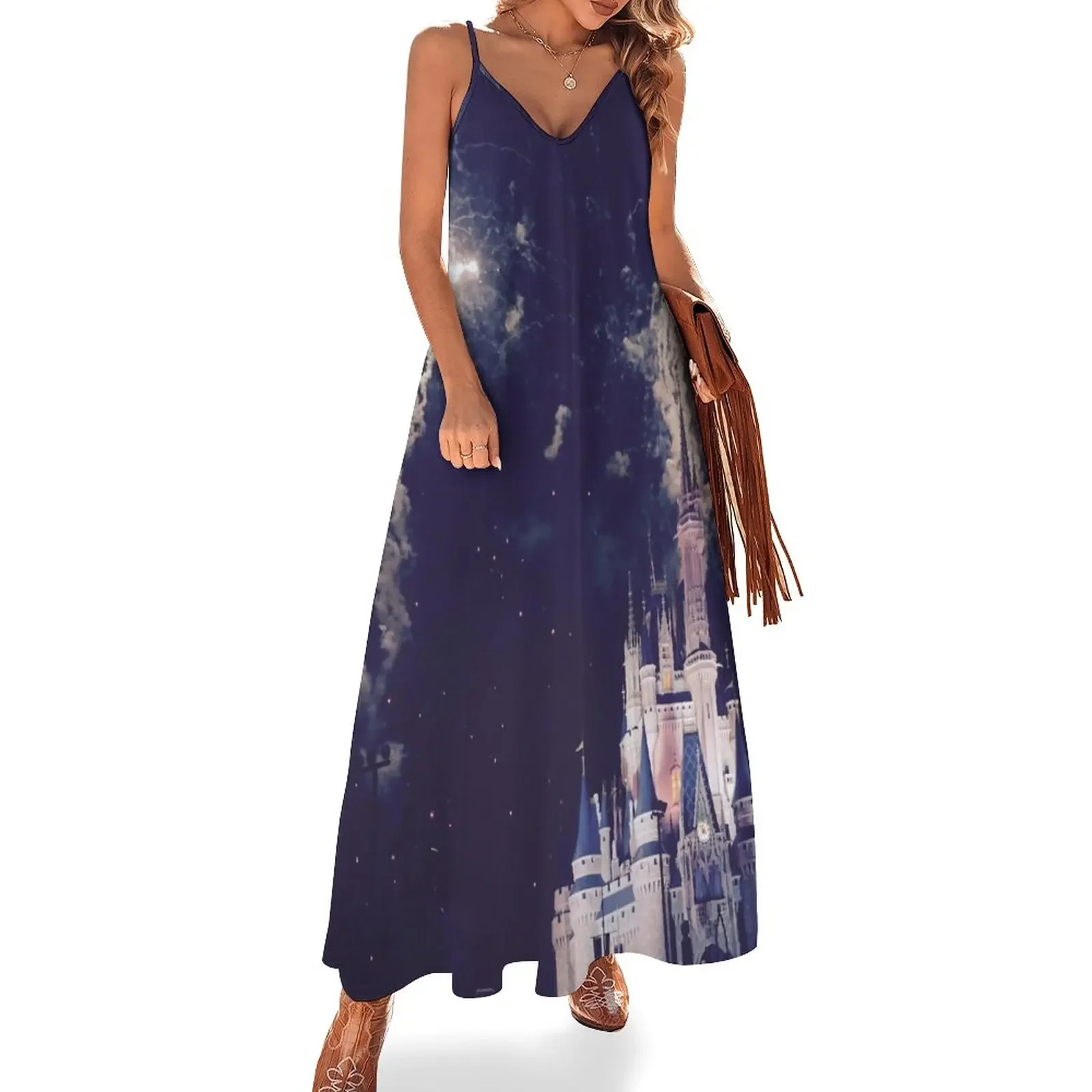 

Magic Kingdom Castle With Fireworks Sleeveless Dress women dresses dress for women elegant women's dresses for wedding Dress