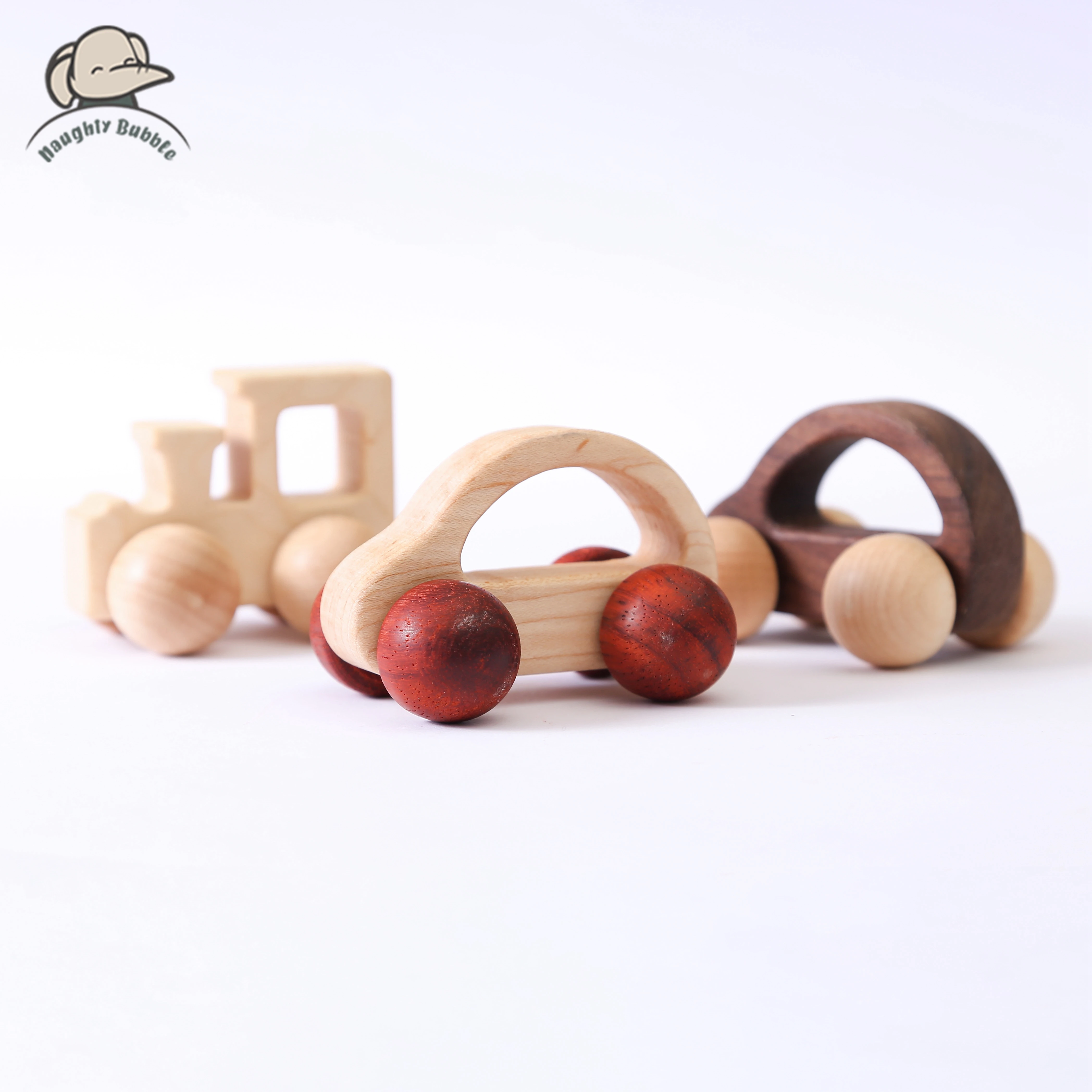 

Baby Wooden Toy 3pcs Beech Building Blocks Toy Car Montessori Toys Baby Toy Car Baby Birthday Gift Parent-child Wooden Car