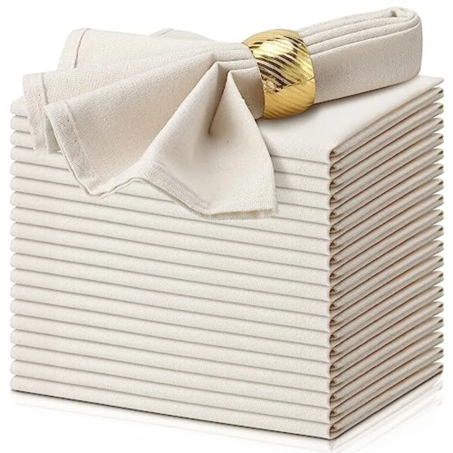 

Set of 40 Cloth Linen Napkins Bulk Reusable Cotton Dinner Napkin 16 x 16 Inch Washable Pastel Soft Table Napkins for Wedding Di