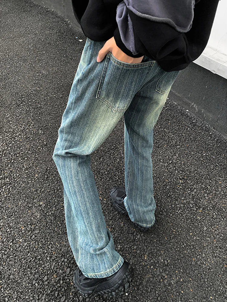 

Мужские джинсы прямого кроя в стиле американского хип-хопа, с вышивкой Cro, расклешенные брюки, повседневные брюки в уличном стиле