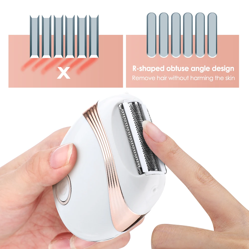 Female Epilator Female Shaver Hair Removal Electric Lady Shaving Trimmer Bikini Hair Removal Leg Body Epilator USB Rechargeable