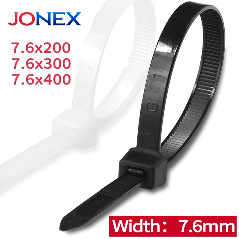 100PCS Plastic Ties Nylon Cable Zip Tie Black White Strong Self-locking For Wire Management Office Organiser Garden Strap Bundle