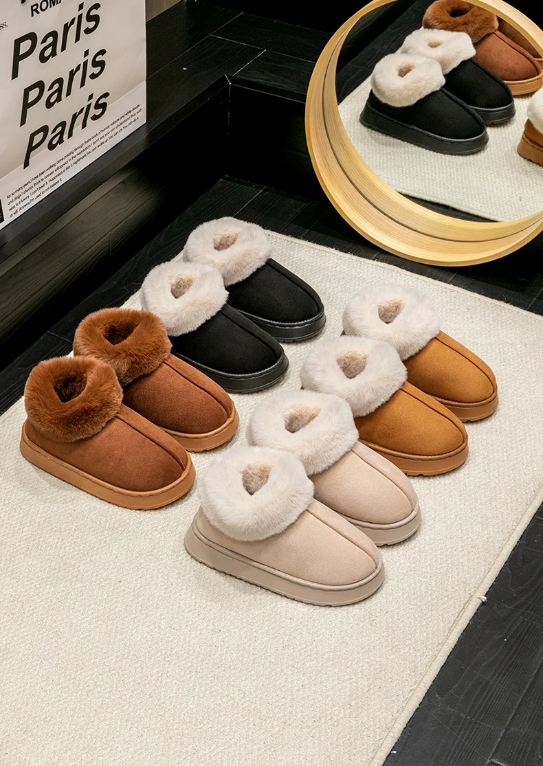 Winter-Slip-On-Hausschuhe für Herren, dicke Memory-Schaum-Sohle, ultraweiches, mit Fleece gefüttert, warme High-Top-Hausschuhe für drinnen und draußen – Detail 17