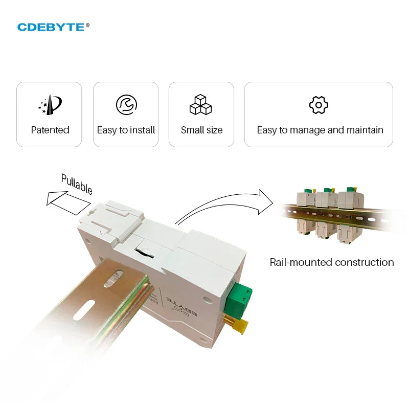 Imagem -03 - Transmissão de Dados sem Fio de Grau Industrial Lora Staion Cdebyte E95-dtu 900sl30485 868 915mhz 10km 30dbm Dc828v Rs485 Modbus