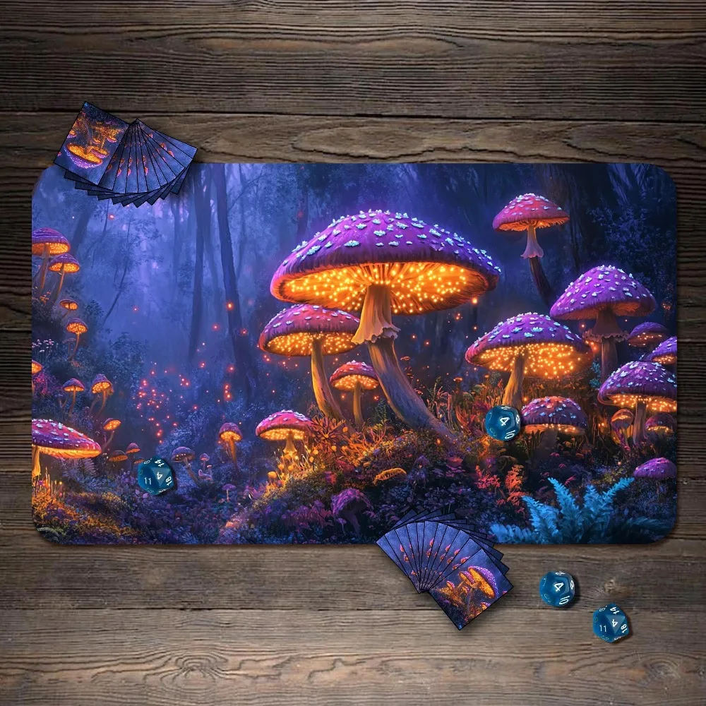 TCG Playmat Mushroom, RPG Playmat with Zones, Custom Play Mat desk accessories	 alfombrillas para escritorio tapis de souris