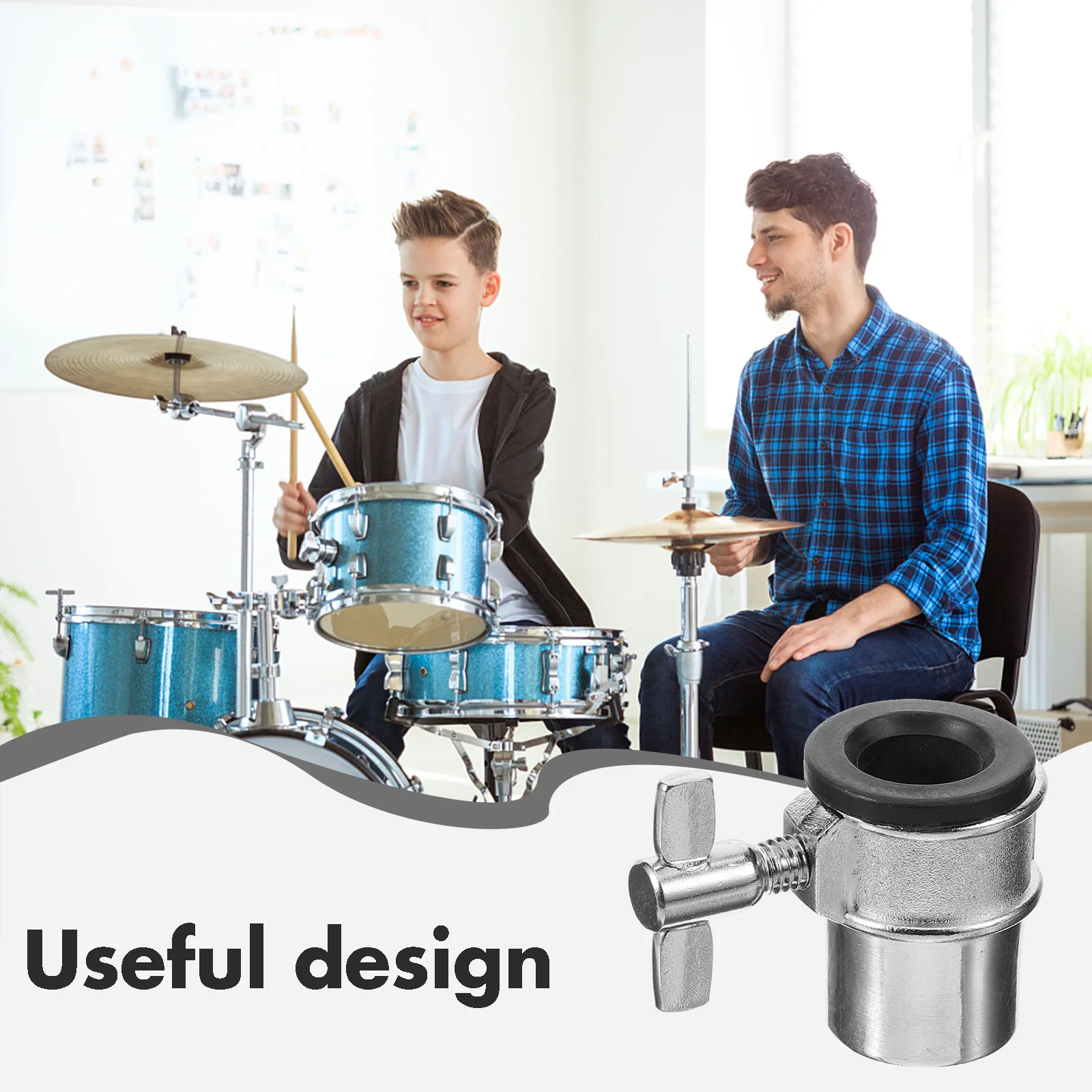 

Universal Drum Set Bracket Adjuster Compatible with Most Stands Wing Screw Lock for Stable Percussion Instrument Mounting