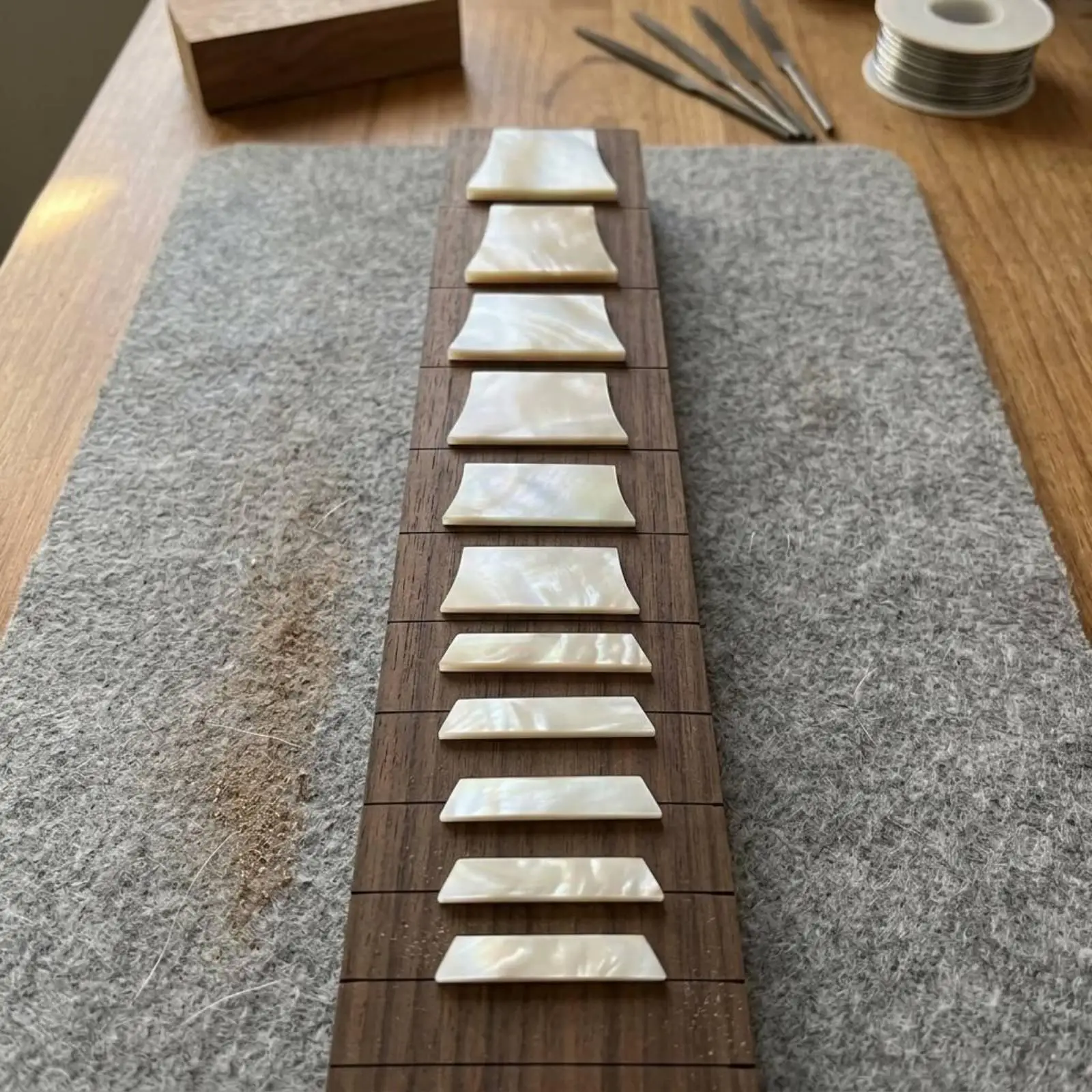Fret Inlay Material PET Pearl Trapezoid Sticker Guitar Accessories for Fretboard Marking and Luthier Guitar Tools