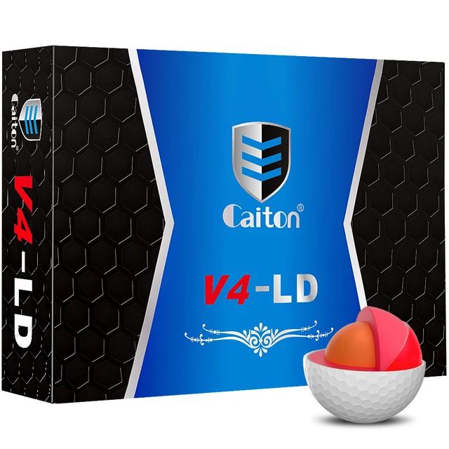 Piłki golfowe Caiton Pro – 4 warstwy, DuPont Surlyn, dodaje 30 jardów, wydajność turniejowa, świetne wyczucie (opakowanie 12/6/3)