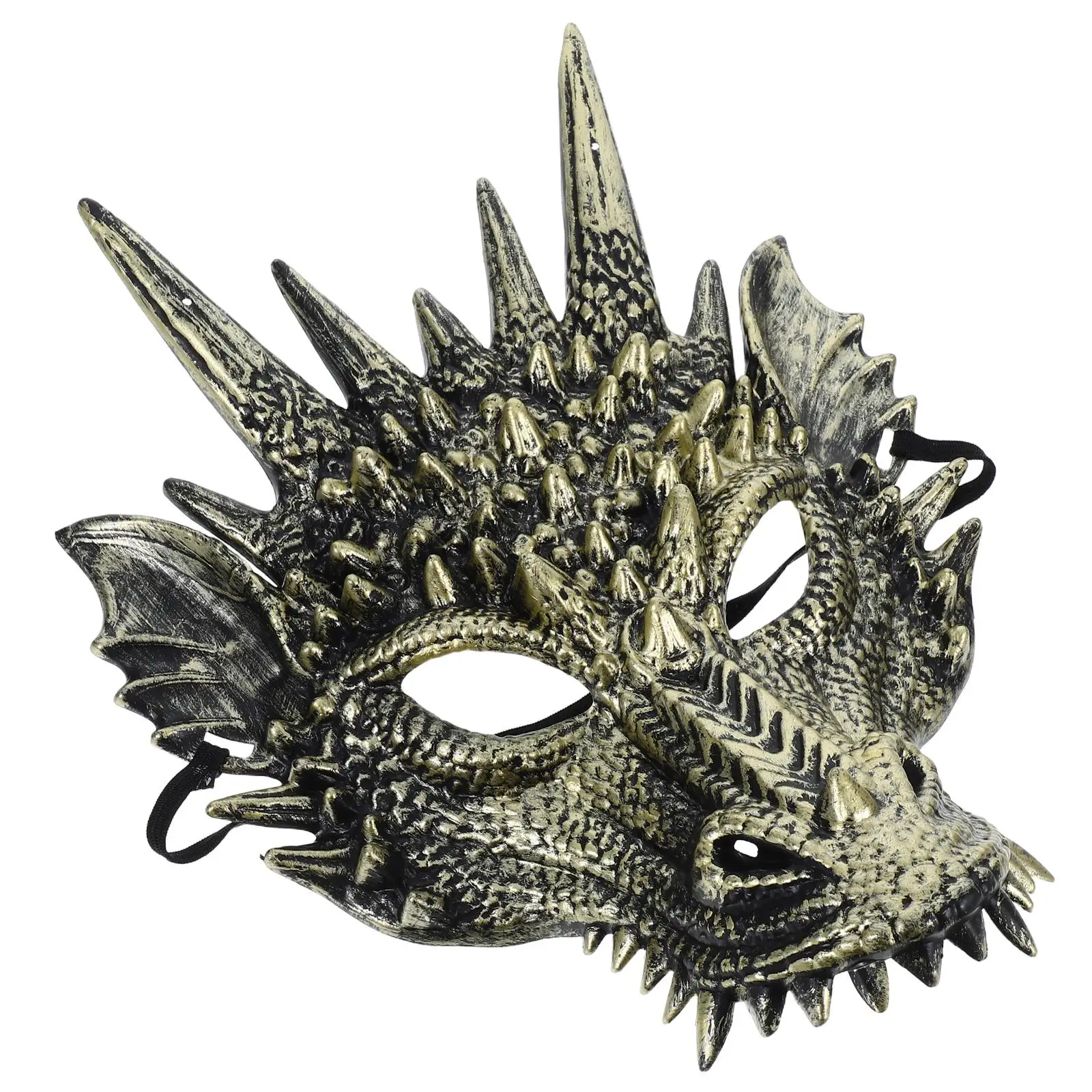 Golden Dragon Mask Realistic Cosplay Halloween Costume Accessory Durable Party Supplies Mens Masquerade