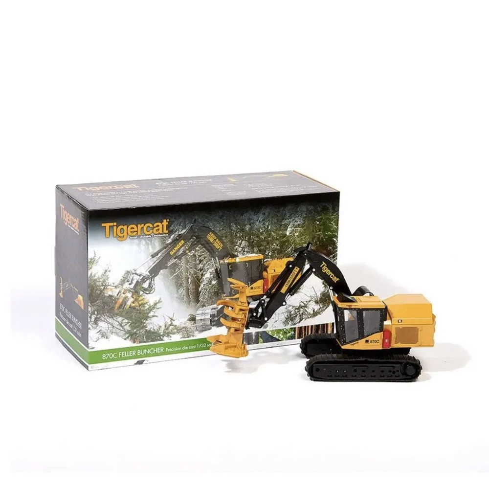 modellino-1-32-tigercat-870c-feller-buncher-giocattolo-per-bambini-regalo-di-compleanno-decorazione-scenografica-collezione-macchinario-forestale-veicolo-da-costruzione
