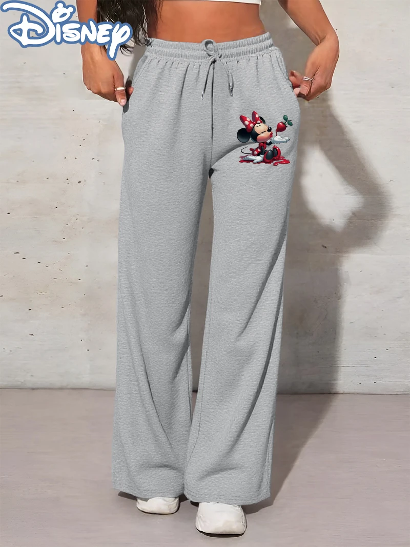 بنطال نسائي عصري مستقيم الساق مرخص من Potdemiel، يتميز بتصميم مطبوع، برباط دافئ للخريف والشتاء. #1