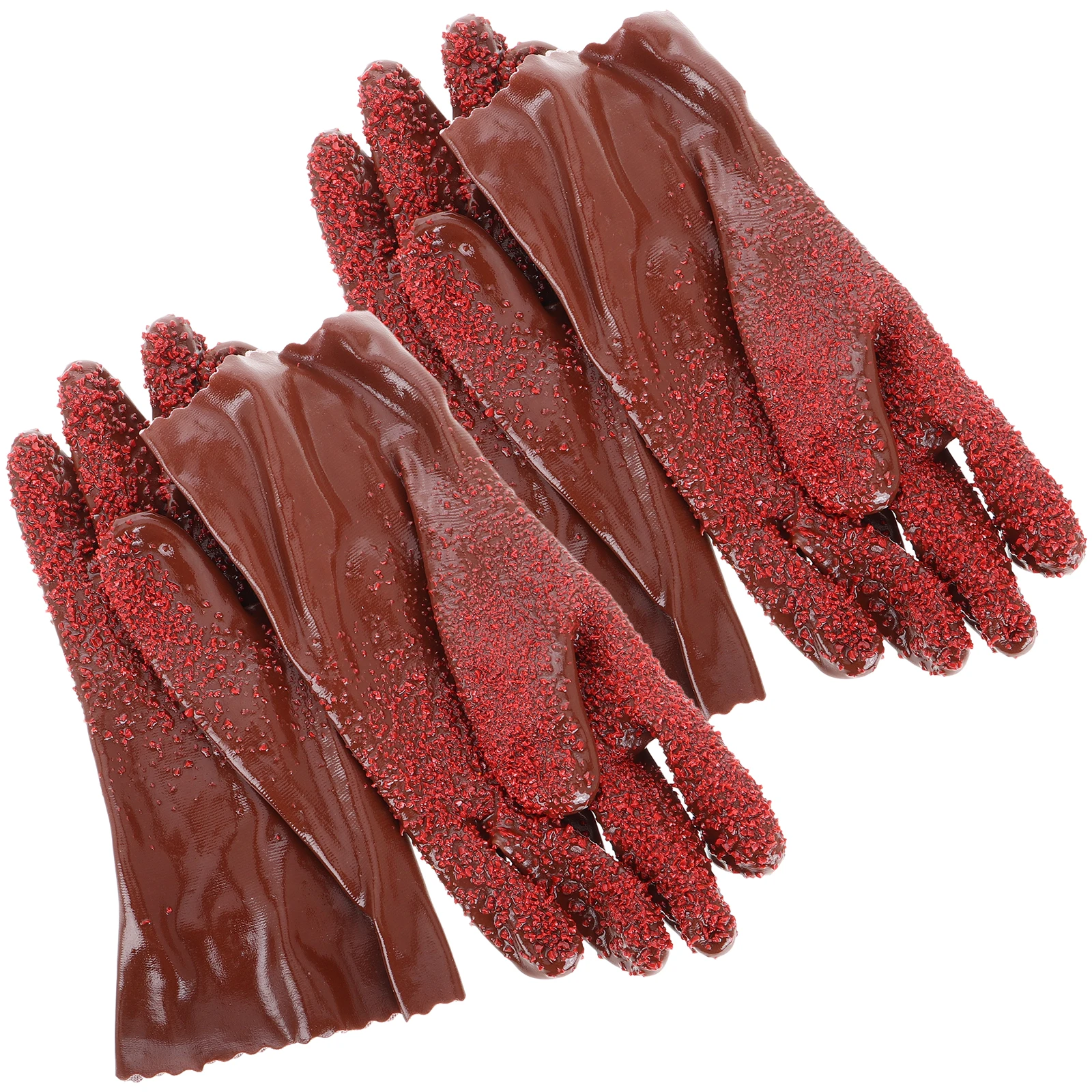 2Pairs الثقيلة PVC قفازات السباكة مقاوم للماء قابلة لإعادة الاستخدام صعبة استنزاف تنظيف المجاري الأفعى شكل قبضة قفازات العمل المساعدة #5