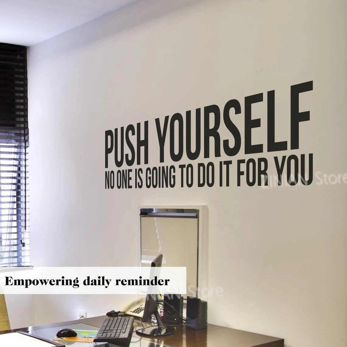 Push Yourself Motivational Wall Decal Sticker Quote for Home Office Gym Decor Positive Mindset Wall Art Inspirational T194