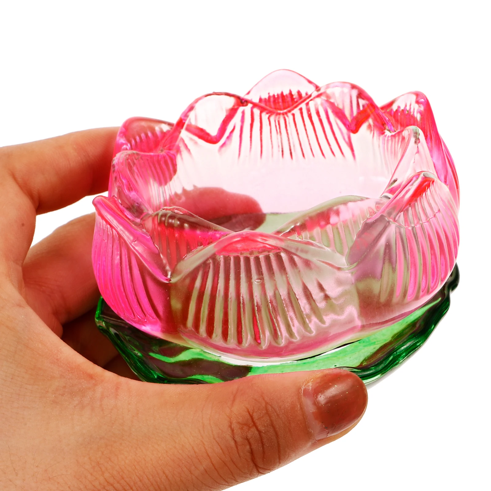 Butter Lamp Buddha Tool Colored Glaze Lotus Shape C Holder Smooth Surface Decorative Effect Tealight St Home Decor Peace