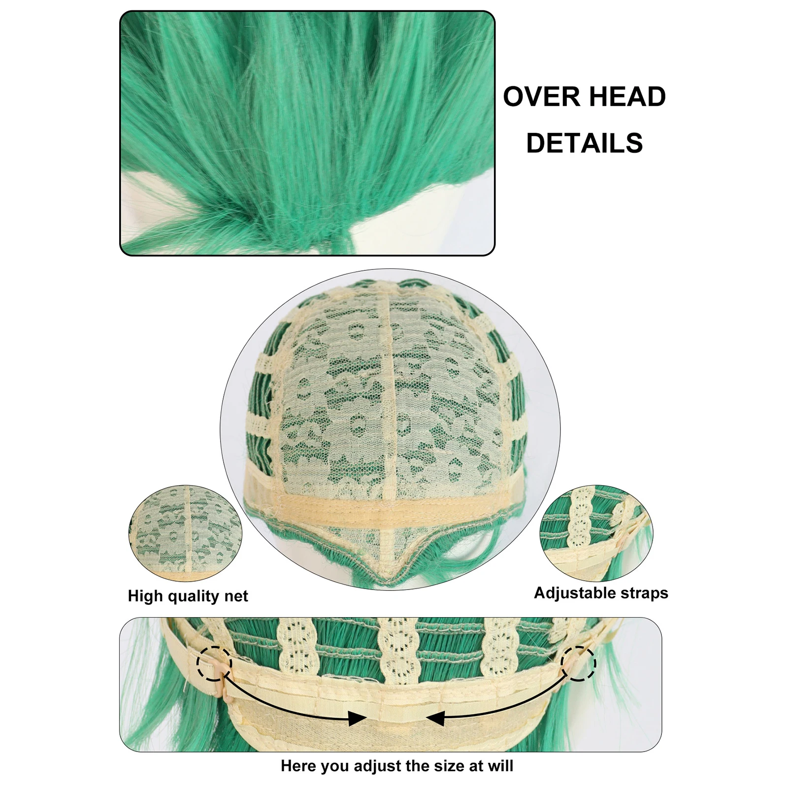 Roronoa Zoro Cosplay Costume pour hommes et femmes, perruque verte Anime, accessoire de jeu de plis, fête d'Halloween