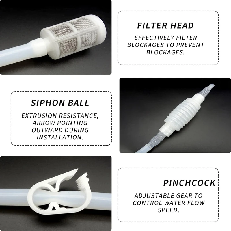 2PCS Siphon ท่อท่อ,โฮมเมดไวน์หลอดกรอง,ไวน์และเบียร์ Dispensing อุปกรณ์, 2.5M อัพเกรดหลอดซิลิโคนทนทาน