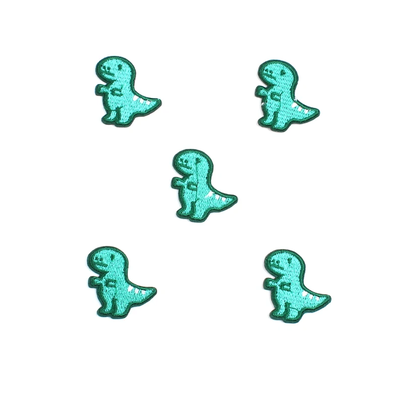 10pcs Embroidery Cute Dinosaur Patches Cartoon Animal Stickers Sewing Clothes Repair Fabric Appliques DIY Garments Badge Decors