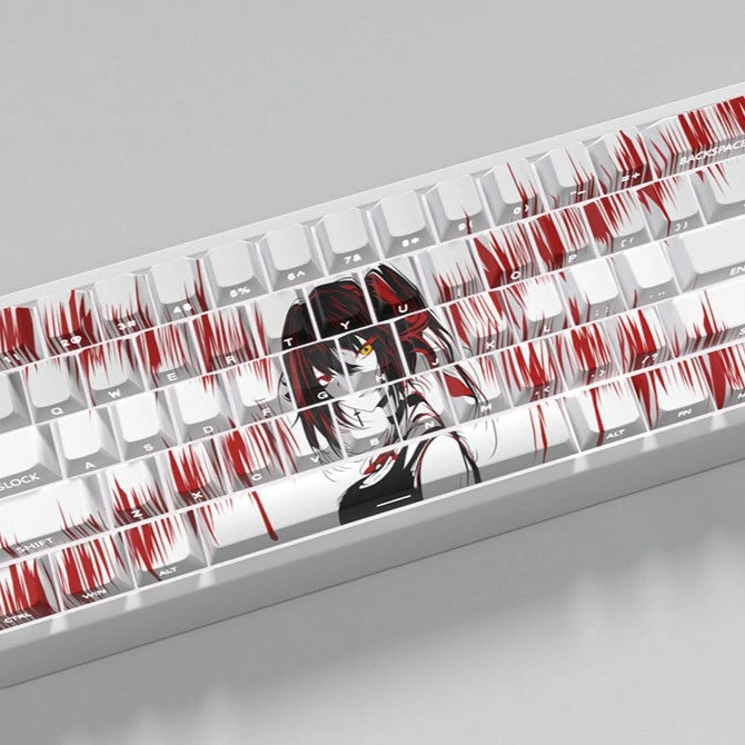 

74 Keys Tokisaki Kurumi Keycap DATE A LIVE Custom Theme Anime Chreey Side-print Translucent Wooting 60 65 68 Mechanical Keyboard