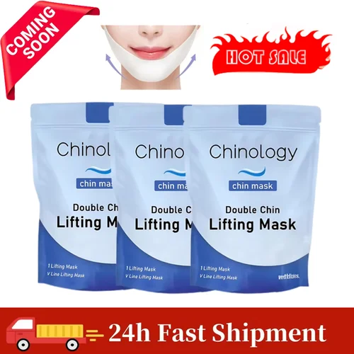 Mascarilla facial reafirmante, antiarrugas, decoloración, línea fina, elimina el doble chino, mejora la flacidez, reafirmante de la piel, 3 uds.