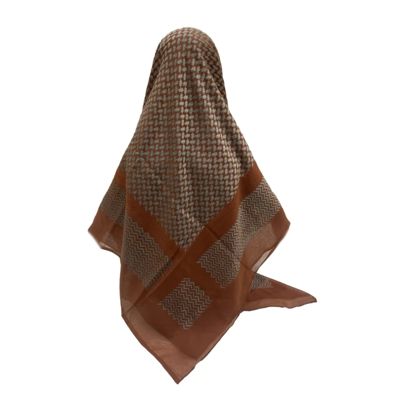 Q0KE Men Headdress Shawls Scarf GUTRA Saudi Ghutra Shemagh Headscarf Men Arab Headwear Handmade Crafts