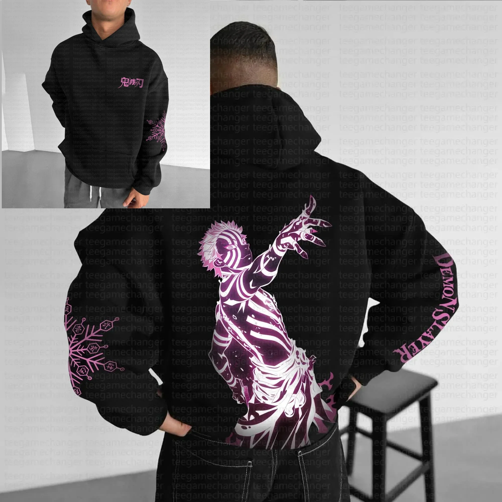 귀멸의 칼날 오반아이 이구로 스네이크 하시라 그래픽 후디 남녀공용 2025 봄 가을 애니메이션 스트리트웨어 캐주얼