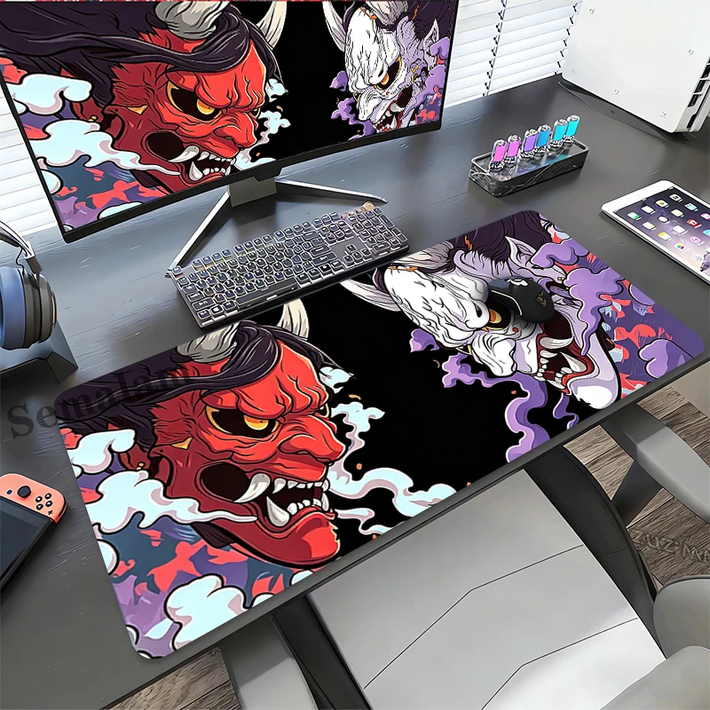 Large Gaming Mouse Pad Japanese Prajna Goast Non Slip Desk Mat Keyboard Desktop Cushion for PC Laptop Gamer Office Home Student
