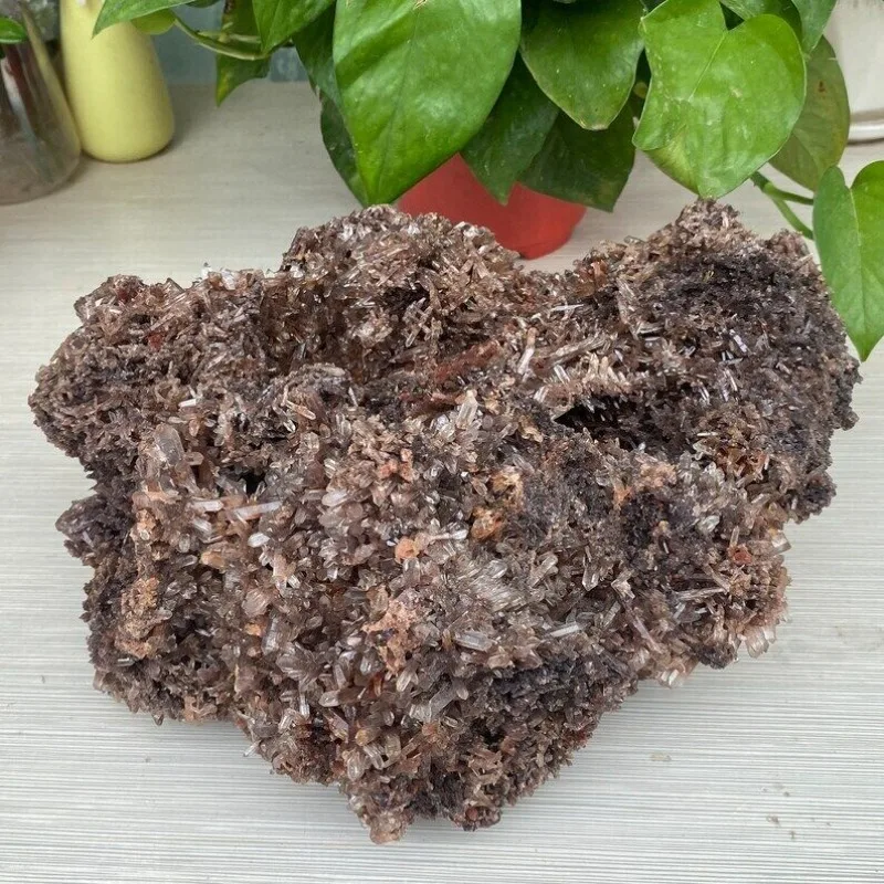 12.5'' Natural Red Rabbit Hair Cluster,Crystal Quartz Cluster,Mineral Specimen