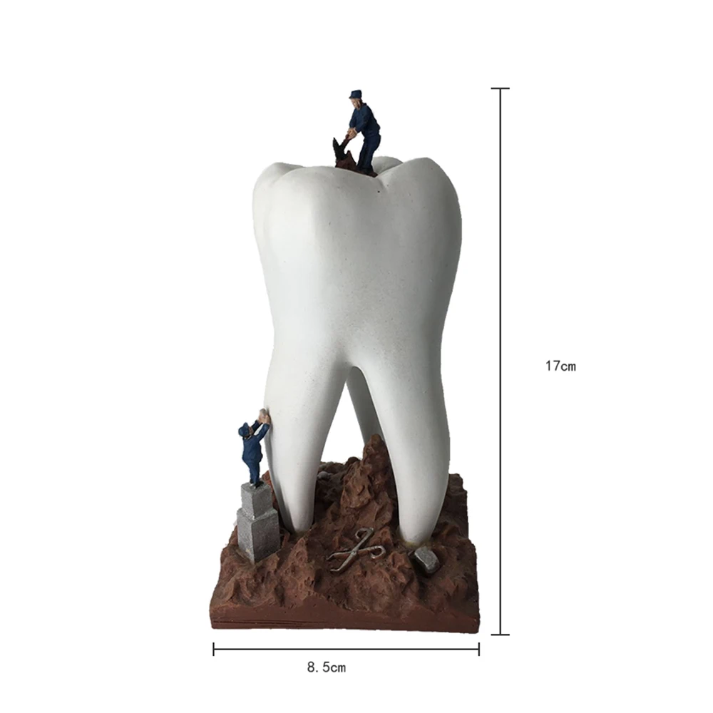 Rzeźba zęba dentystyczna figurki molowe Ornament dentysta prezent kliniki na biurko rzeźba Ornament Artcraft stomatologia dekoracja