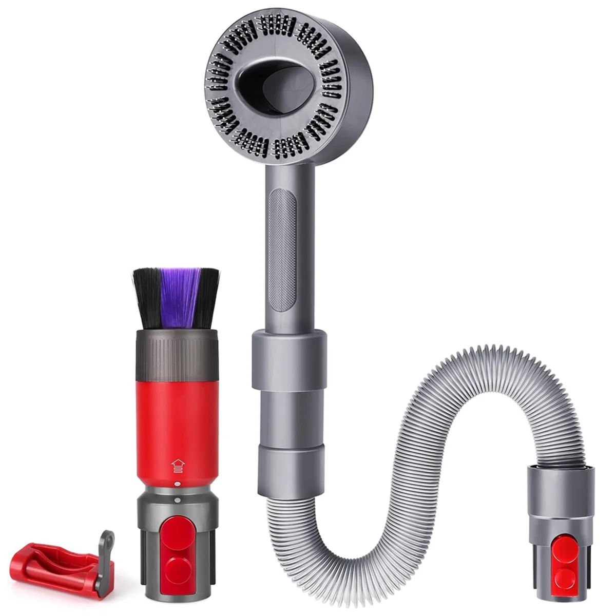 

Groom Tool Attachments Brush + Dusting Brush + Flexible Extension Hose for V7 V8 V10 V11 V15 Vacuum Cleaner Brush