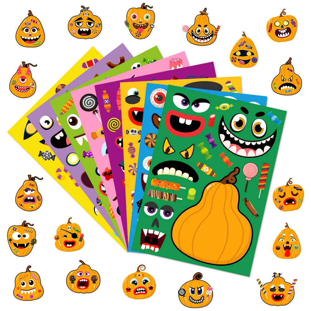 Halloween süße Kürbis DIY Spiel Aufkleber, Party Notebook und Geschenk Dekoration Versiegelung Aufkleber