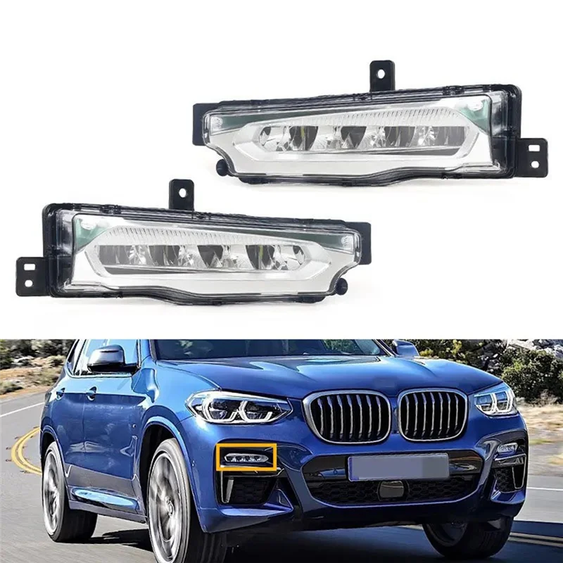 

Professional 1Pair Front Bumper Fog Light LED Daytime Running Light For BMW X3 X4 G01 G02 17-19 63177412527 63177412528 Driving