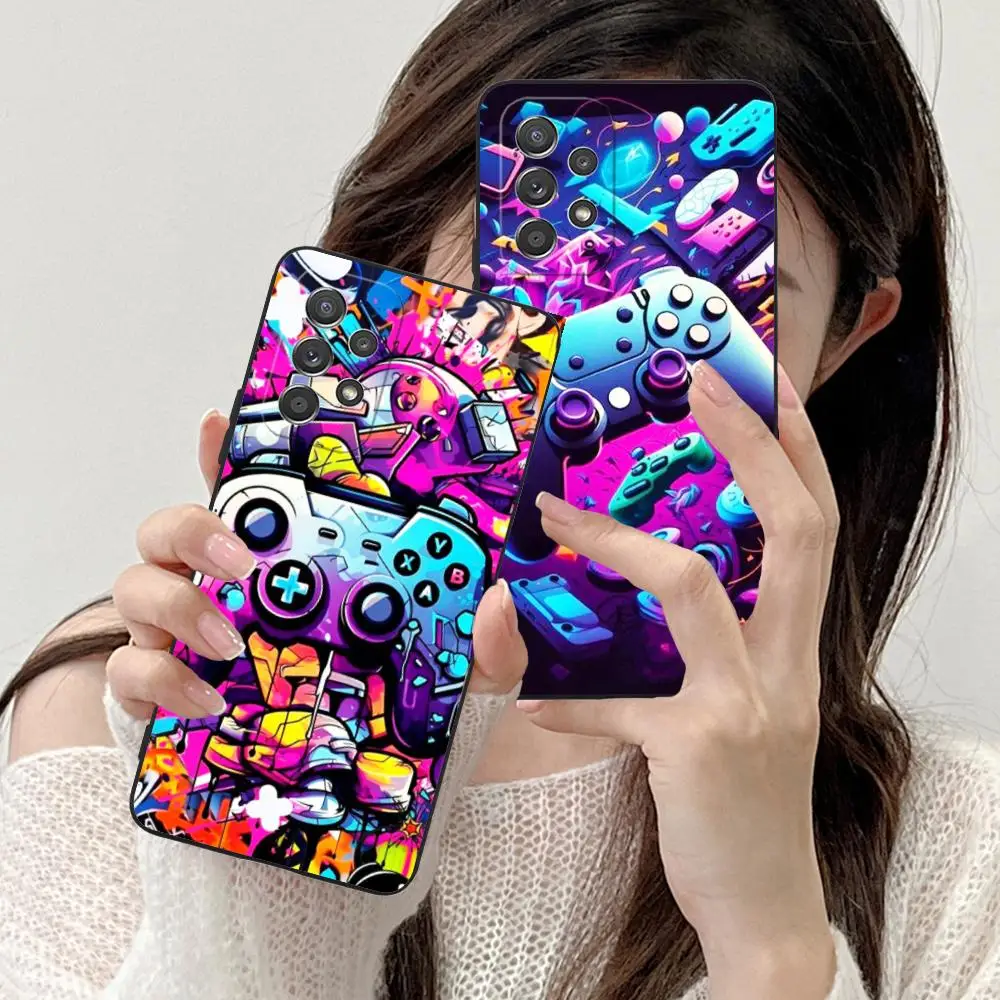 Game Controller Phone Case for Samsung Galaxy M55 54 42 35 34 33 32 23 22 15 14 13 12 F55 5G Soft TPU Shockproof Cover