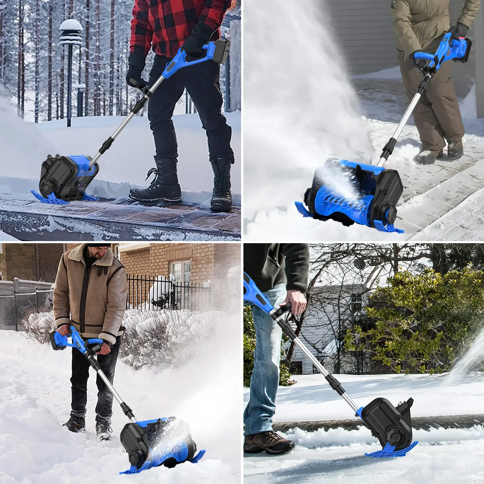 Arado de nieve eléctrico sin escobillas de 1000W, barredora de nieve, pala de nieve eléctrica inalámbrica, herramienta de patio de calle limpia para batería Makita de 18V