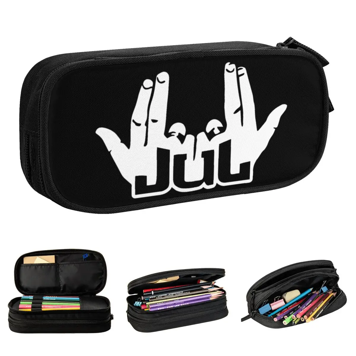 Jul Logo Pencil Cases Rapper Pencil Pouch Pen Box for Student Big Capacity Bag Students School Zipper Stationery