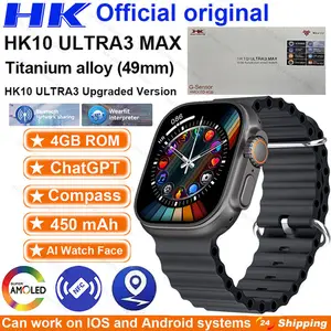 Jam Tangan Pintar HK10 ULTRA 3 MAX Baru 2025 49mm HD AMOLED 4G ROM Panggilan Jaringan Bluetooth Jam Robot Kompas NFC Jam Tangan Pintar Pria Wanita 10 jam tangan pintar sim 4g penjualan terbaik - №