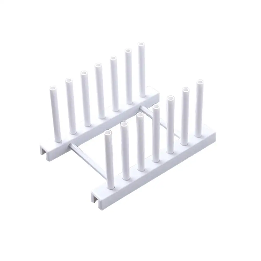 

Dish Rack for Drying Dishes Pot Lid Cover Dish Drainer Storage Space Saving Easy Assemble White Kitchen Organizers