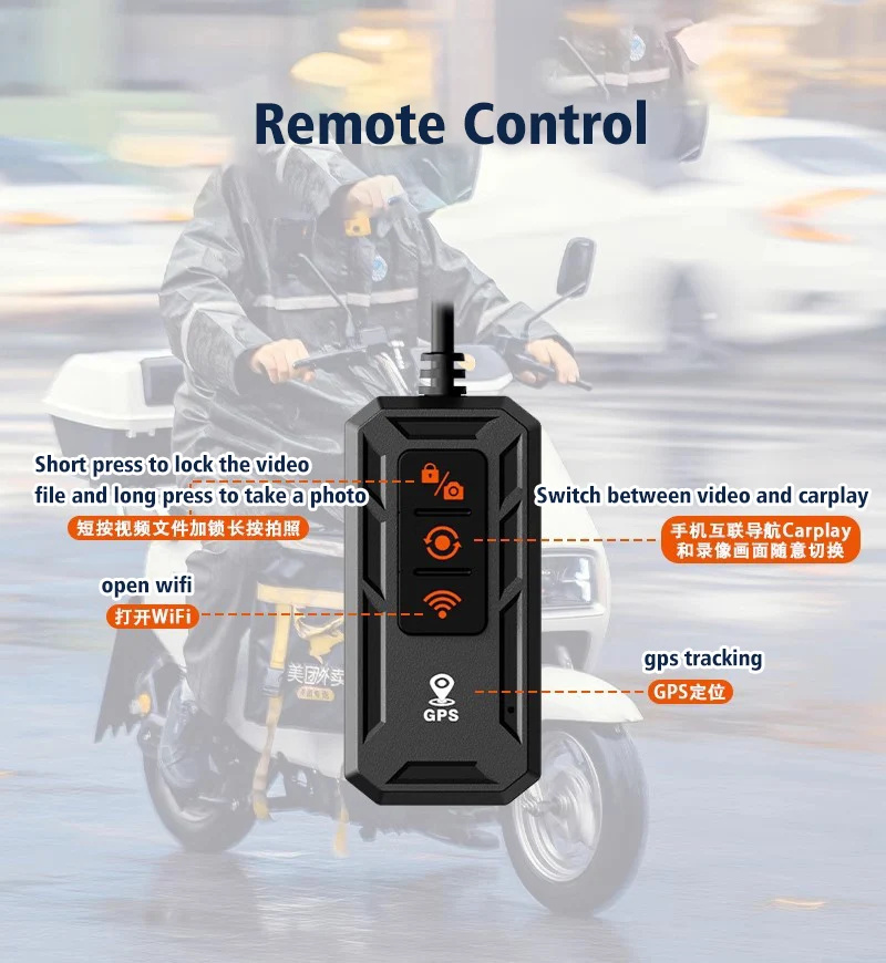 Waterproof 6.23 Inch Touch Screen Motorbike GPS Navigation Wireless CarPlay Android Auto for Motorcycle TPMS BSD DVR Recording view 6