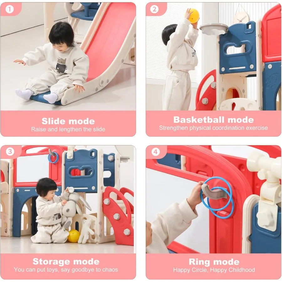 Set da gioco per bambini all'aperto 12 in 1 con altalena Parco giochi per bambini al coperto per 13 anni Set altalena e scivolo durevole ed ecologico