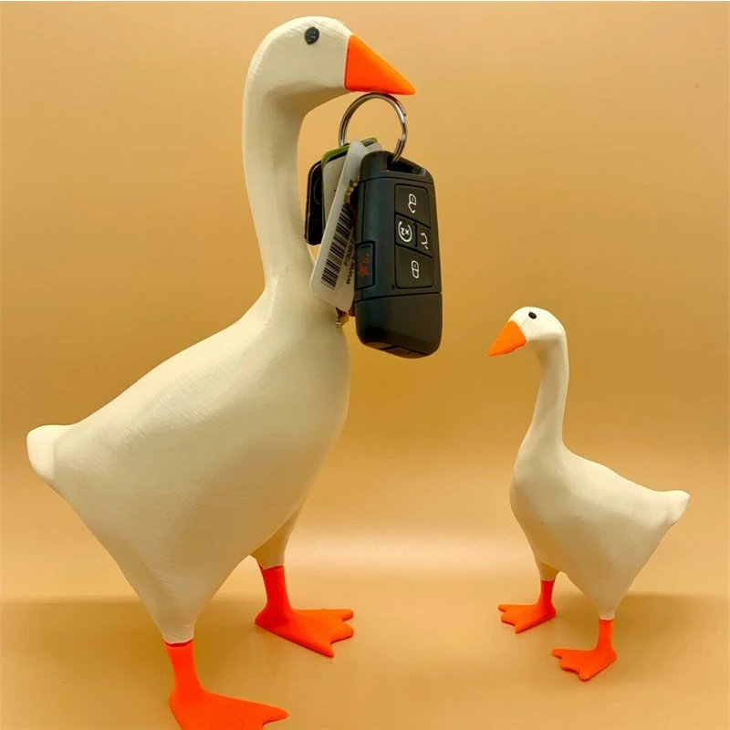 

Home Decoration Magnetic Goose Key Holder Duck Magnetic Suction Statue Standing Storage Rack Suction Key Scissors Resin Crafts