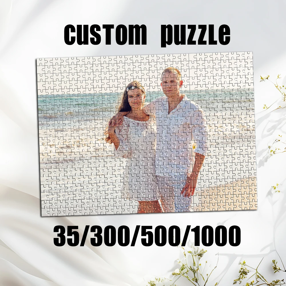 35/300/500/1000pcs Personalized Custom Photo Puzzle Couple photos Wooden/cardboard for Adults DIY Toys Decoration