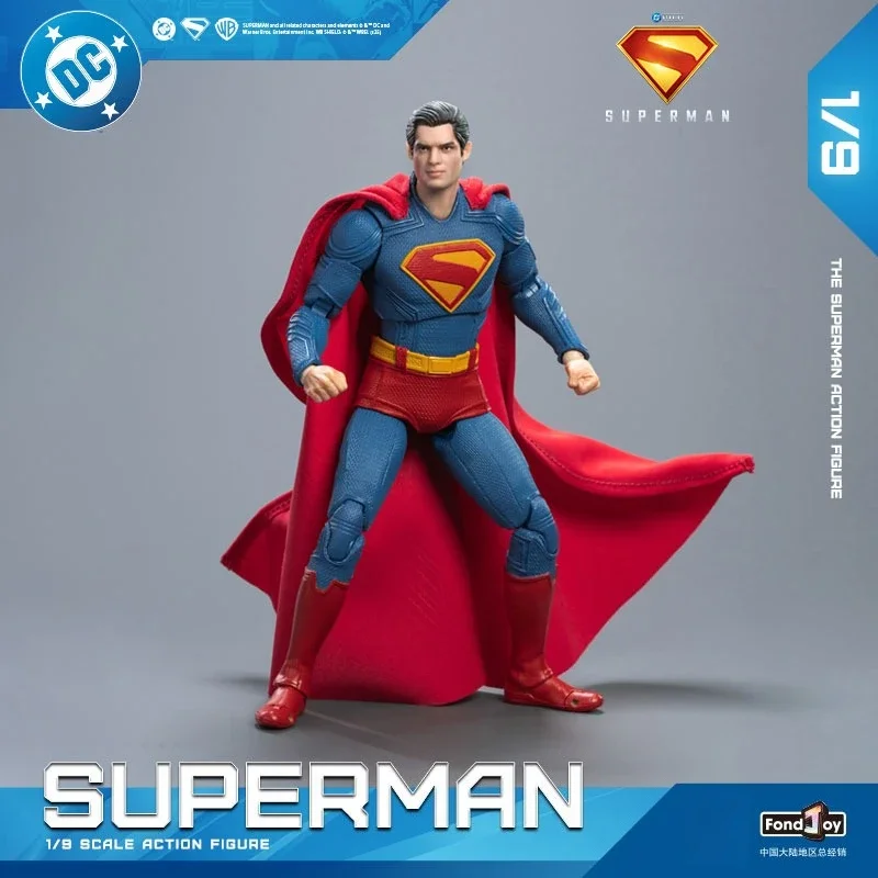 Fondjoy Figurka Akcji Superman DC w Skali 1/9, 100% Oryginalna Edycja Filmowa, Ruchoma, Kolekcjonerska Statuetka PVC, Zabawka na Prezent Świąteczny dla Fanów