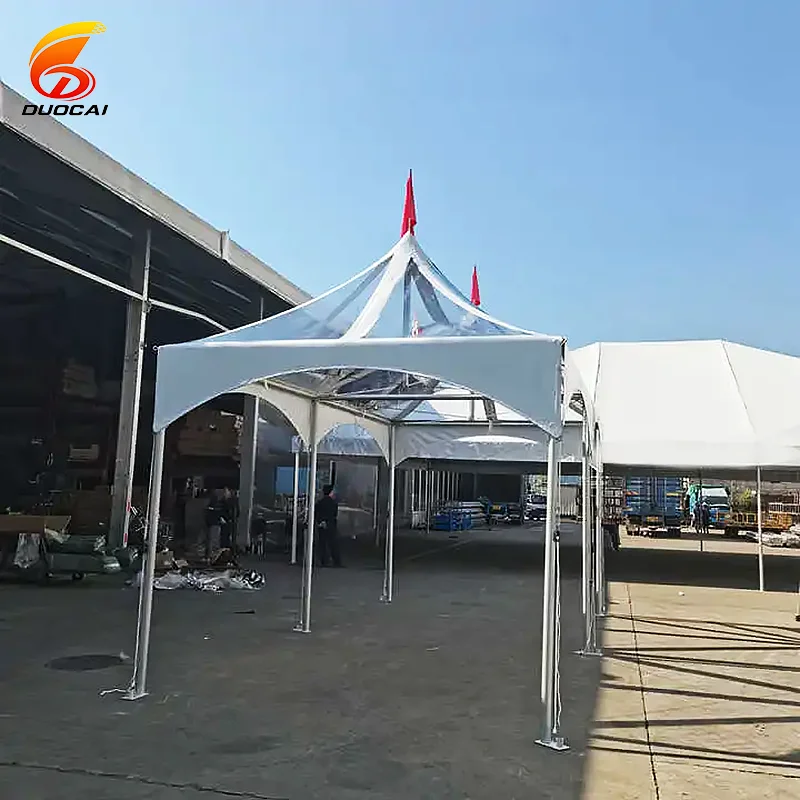 DC Tent AT3-3 Outdoor Wedding Event Custom PVC High Feet Pagoda Tent Open Space Transparent Tension BBQ Party Four-Season